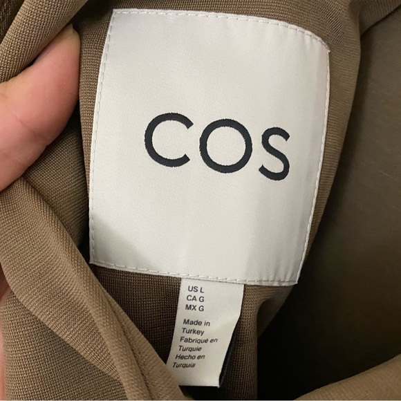 COS Relaxed Fit V Neck Blazer Dark Beige - Picture 8 of 9